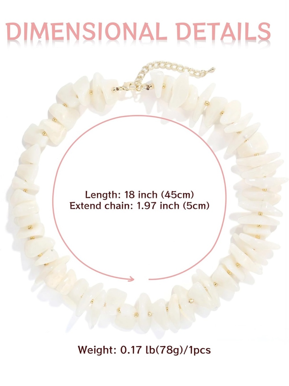 Cream White Chip Summer Choker Necklace - Picture 5 of 7